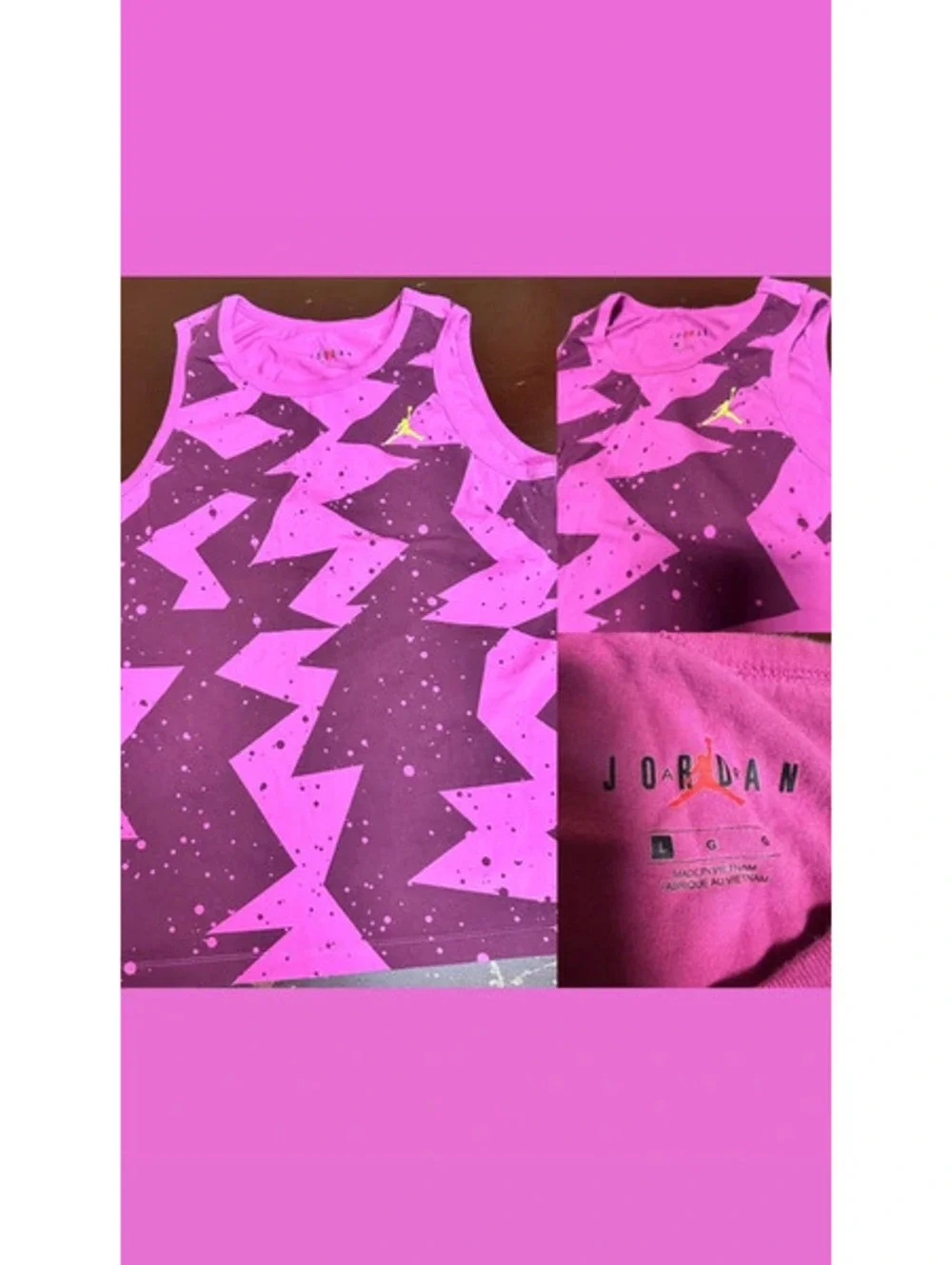 Nike Jordan Printed Poolside Tank top Active Fuchsia XL